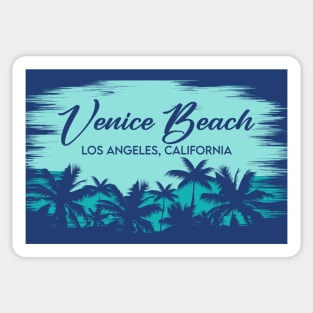 Venice Beach California Retro Beach Landscape with Palm Trees Sticker